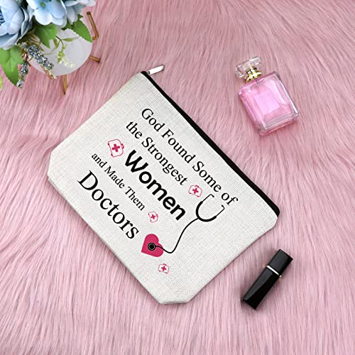 Sfodiary Doctor Gift for Women Makeup Bag Doctor Appreciation Gift Medical Student Graduation Presents Thank You Inspirational Keepsake Zipper Cosmetic Bag Christmas Birthday Travel Cosmetic Pouch3