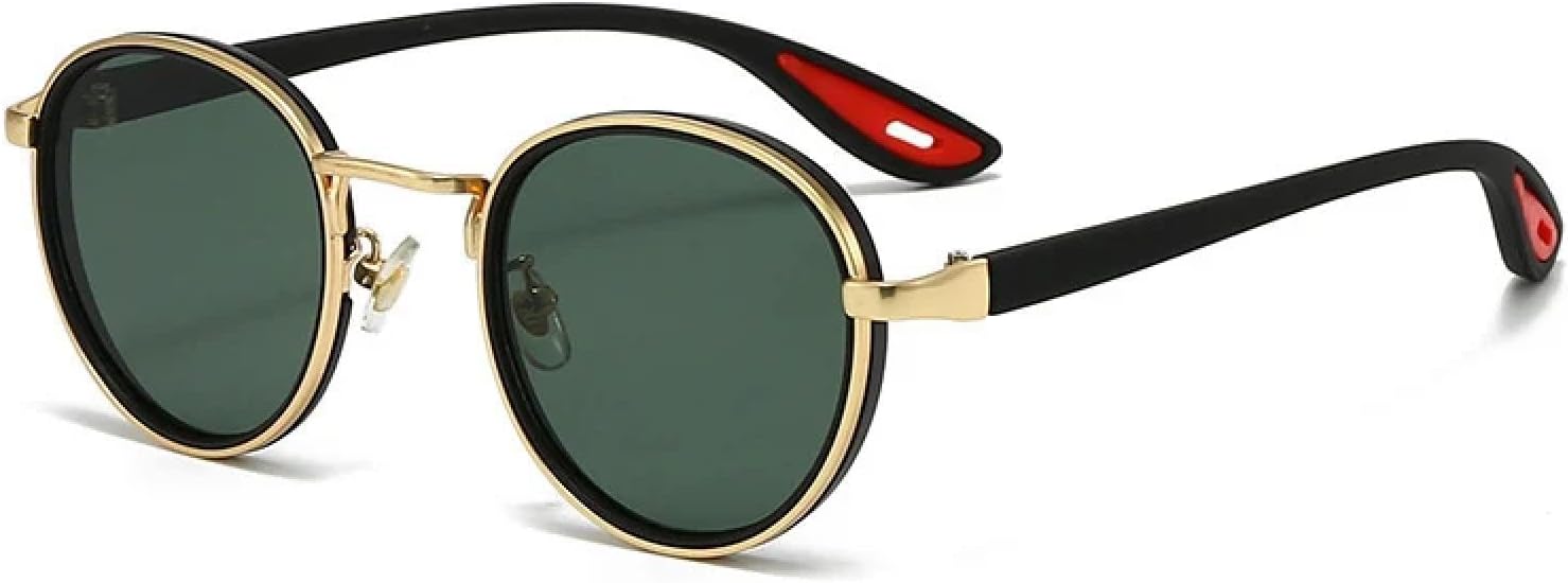 Round Sunglasses - UV400 Protection - Lightweight Plastic & Titanium Frame - for Men & Women Outdoor Sports & Driving