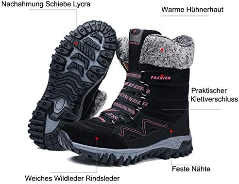 AARDIMI damskie buty zimowe z ciepłą podszewką, wodoszczelne, do trekkingu, rozmiar 35-42