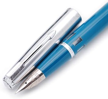 czxwyst 601A Steel Cap Vacumatic Fountain Pen Blue-Green with ink window