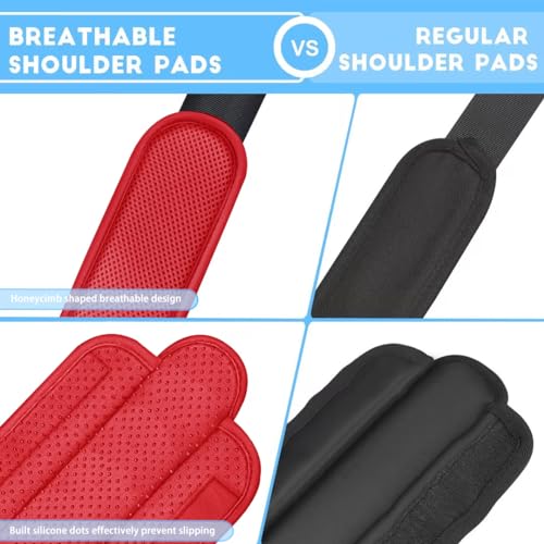 Image of ZINZ 2-Pack Universal Shoulder Pad with Ultra thick Cushion for Bag Luggage Bag Crossbody, Plus Long & Anti-Slip & Breathable,Red-2Pack