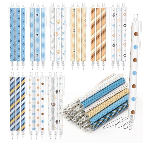 Image of Jetec 54 Pcs Blue Dogs Pens Bulk Ballpoint Pens Sets Stuff Aesthetic Retractable Office Supplies Gift for Student Teacher Writing Journal Planning Notepad Desk Decor for Women Men Nurse Staff
