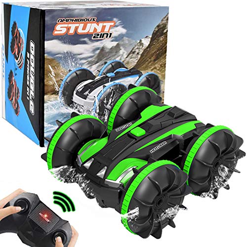 FSTgo Giocattoli di Natale RC Auto   Barca Telecomando Auto Piscina Acqua Giocattolo Regalo off Road Rock Crawler 4WD 2.4Ghz Impermeabile Stunt Veicoli radiocomandati Regalo di Natale   Compleanno