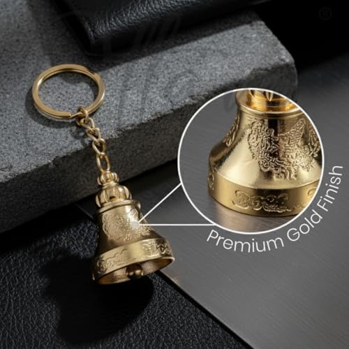Image of OTTAVO Guardian Bell Keychain, Oxidized Copper, Tibetan Style, 5 cm Height, Good Luck Charm