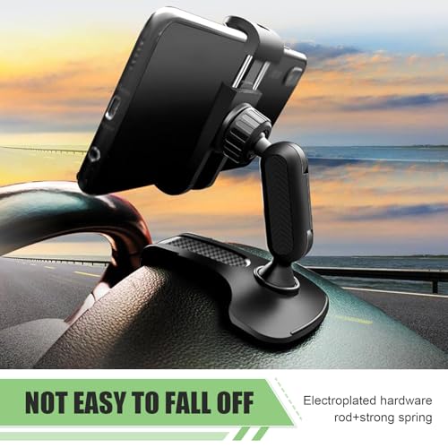 Hugwits Car Phone Holder, 360 Degree Rotation Clip-on Dashboard Phone Holder, Multifunctional Mobile Phone Mount for Sun Visor & Rearview Mirror, Universal for 4-7 Inches Smartphones (Black) - image 5