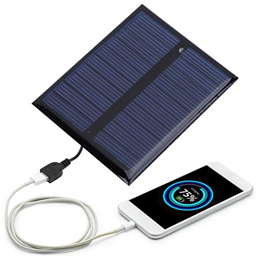 Mini Solar Panels, Polysilicon Solar Panel, 0.5W 5V Portable High Efficiency Solar Panel Board Battery Charger for Emergency Lights Advertising Lights