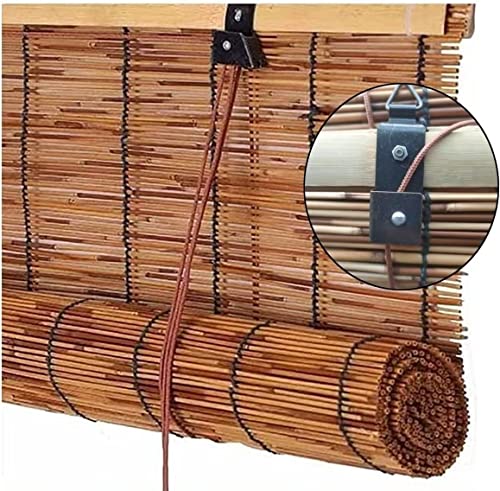 Outdoor Reed Roller Blinds - Retro Bamboo Roll Up With Roman Roller Style - Porch Blackout Roller Blinds - Reed Roller Blind Privacy Protection - Easy Installation,33X72In（Wxh #TOP1