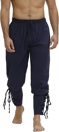 Haorugut Pirate Pants for Men Viking Costume Renaissance Medieval Pants Pirate Trousers