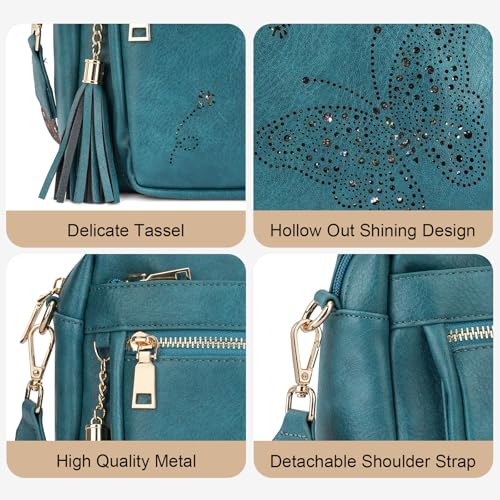 Image of KITEVIUN Crossbody Bags for Women Trendy Leather Crossbody Purse Shoulder Handbags Butterfly Design
