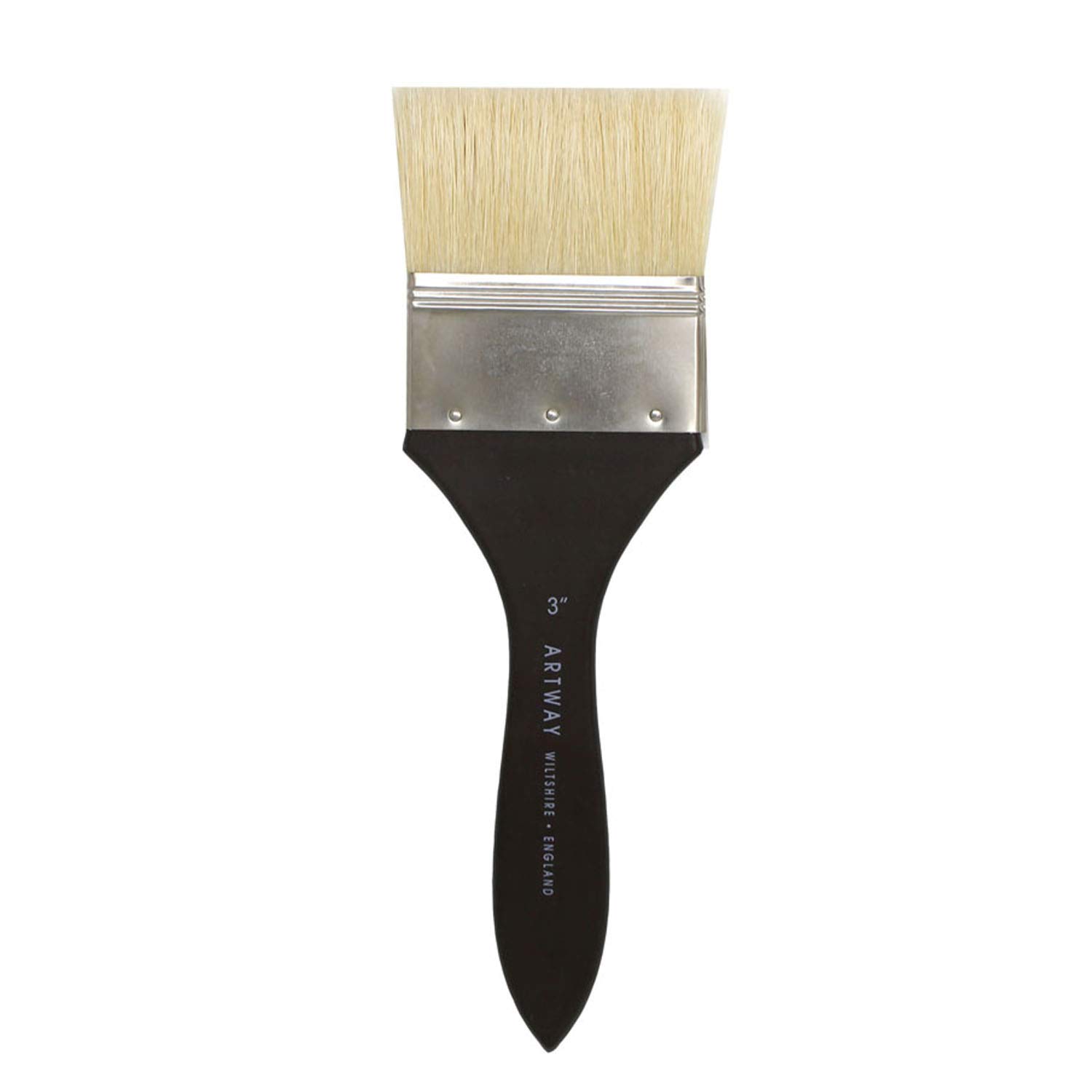 Artway Hog Hair 3" Flat Paint Brush - Short Handle - Medium
