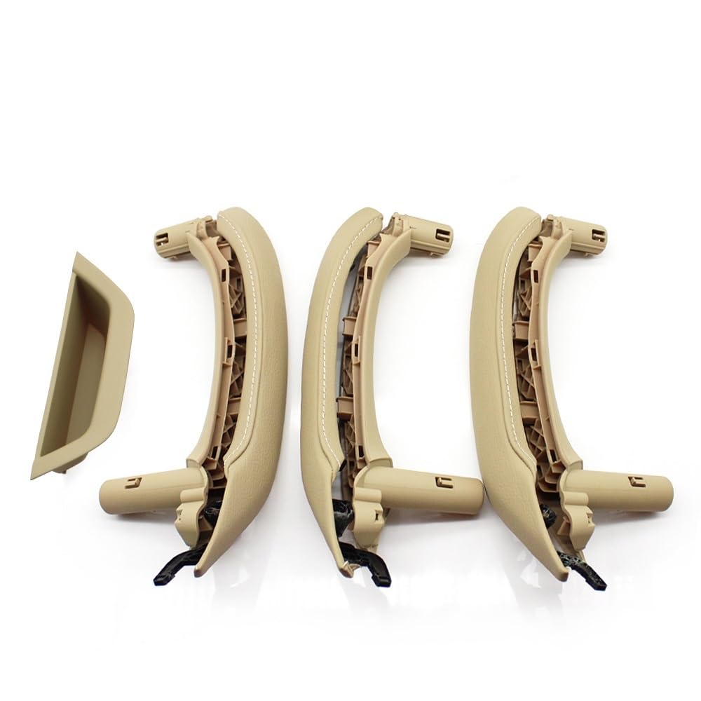 JYJYGDM LHD RHD Interior Door Armrest Inside Pull Handle with Leather Cover Full Set Assembly for BMW X3 X4 F25 F26 2010-2016(LHD 7PCS Beige)