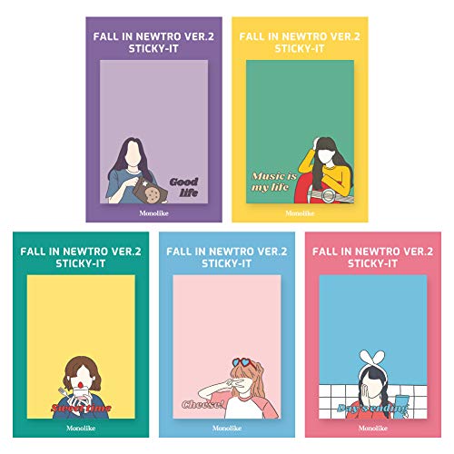 モノライク ポール・イン・ニュートロ Ver.2 スティッキー Fall in newtro Ver.2 sticky-it - 5セット粘着メモ用紙 50シートお互い違うデザイン5種セット