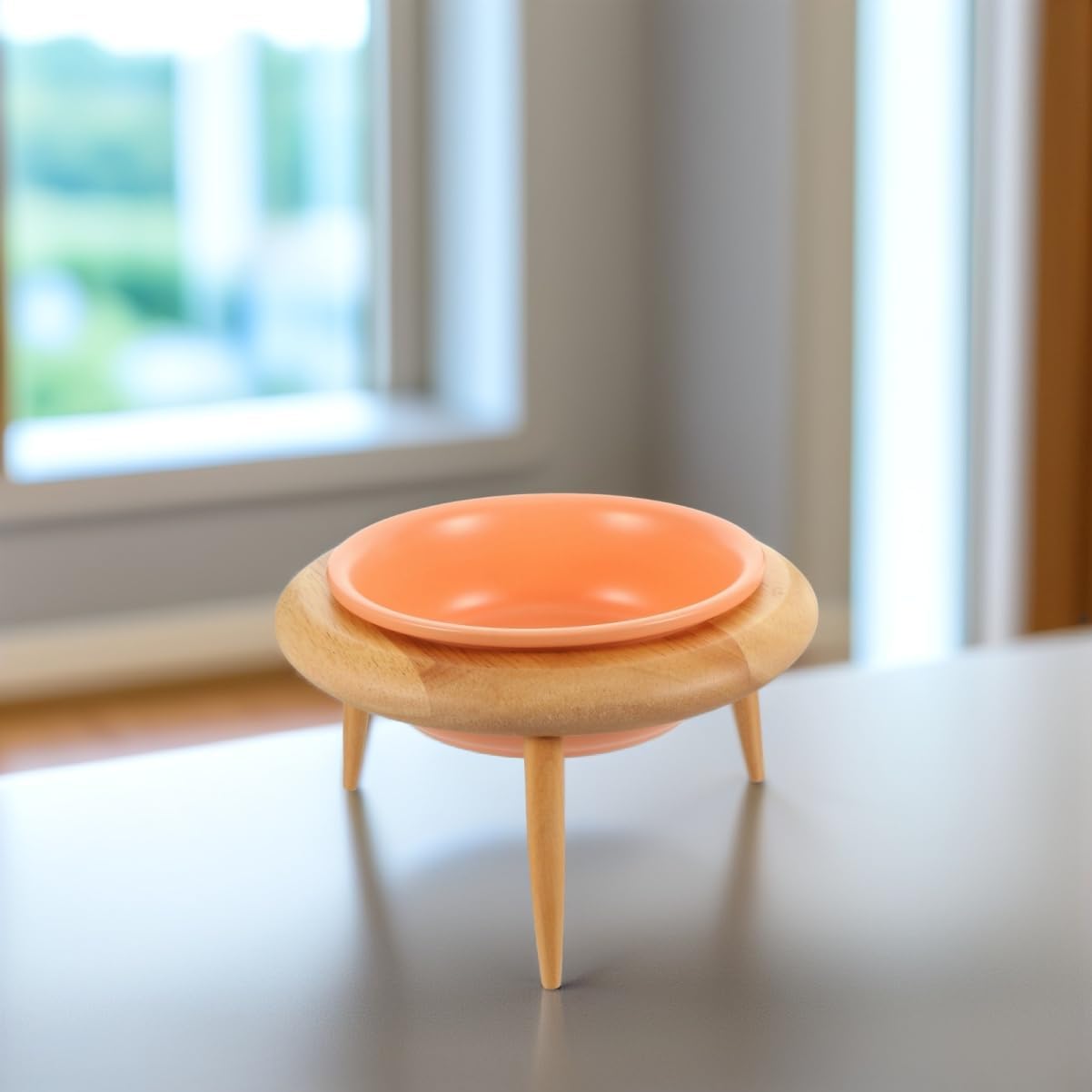 Kisangel 1set Elevated Cat Food Bowl Ceramic Cat Feeding Dish with Stand Neck Protection Design Capacity Stylish Pet Bowl for Home Decor