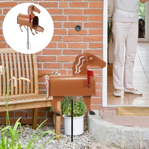 Boîte aux lettres en fer de cheval solide et durable pour décoration extérieure - 5