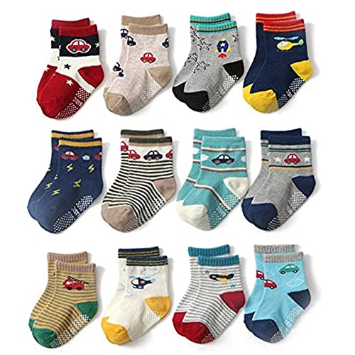 Image of Kidbee Baby Boy's Organic Cotton Anti Slip Grippers Socks