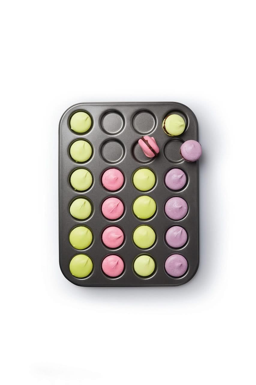 MasterClass Plaque à macaron / moule à tarte Whoopie avec PTFE, PFOA et antiadhésif BPA, 24 trous, acier au carbone robuste de 1 mm, 35 x 27 cm