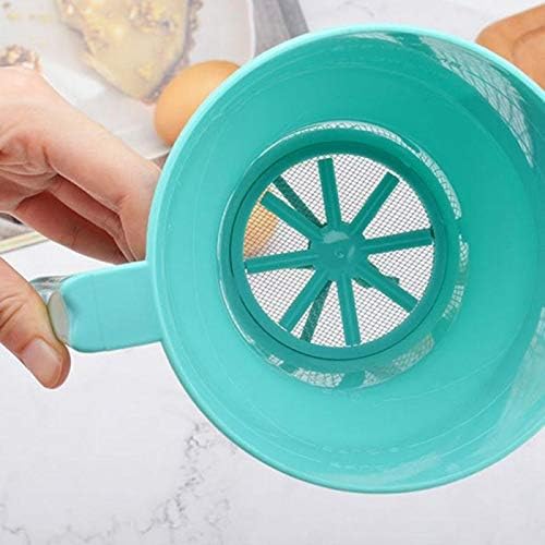 Mesh Strainer, Funnel Shaped Flour Sifter Fine Mesh Powder Flour Sieve Icing Sugar Manual Sieve Cup Home Kitchen Baking Pastry Tools(A)