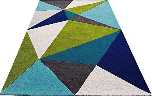 Image of Mordern Design Handmade Tufted Carpet Pure Woollen Export Quality Carpet for Living Room, Bedroom Hall [ Size 6 x 9, Color White Green ]