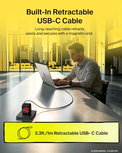 Image of Belkin Marvel Spider-Man 67W USB C Retractable Charger Block Fast Charging