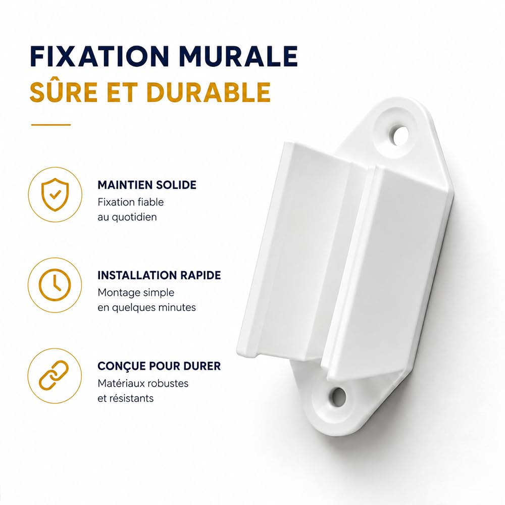 Manivelle Complète Blanche pour Volet Roulant Manuel - 130 cm - Tige Acier - Poignée Ergonomique - Sortie Ronde Ø12 mm