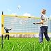 GSE Games & Sports Expert Portable Volleyball & Badminton Combo Set with Net, 4 Badminton Rackets & 3 Birdies, Volleyball & Pump, Boundary Line, Carrying Bag (Professional)