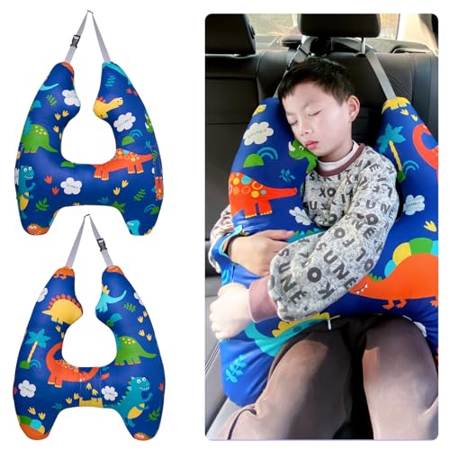 Car Pillow, Travel Pillow for Kids,H-Shape Sleeping Neck Head Support Car Cushion Seat Safety Pillow for Adults and Kids on Road Trips, Travel Pillow can be Disassembled and Washed (Blue)