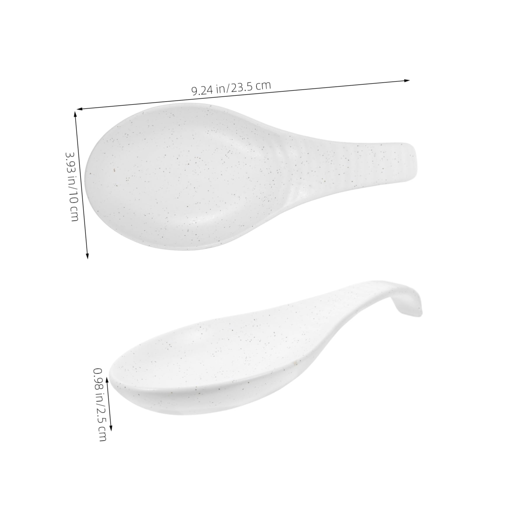 Poggia Cucchiaio in Ceramica Bianco 2 Pezzi Stile Retrò