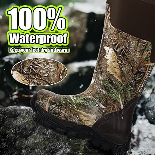 Drycode Hunting Boots For Men, Waterproof Rubber Boots With 5Mm Neoprene And Steel Shank, Mens Rain Boots For Outdoor Womens Hunting, Fishing, Anti-Slip #TOP1