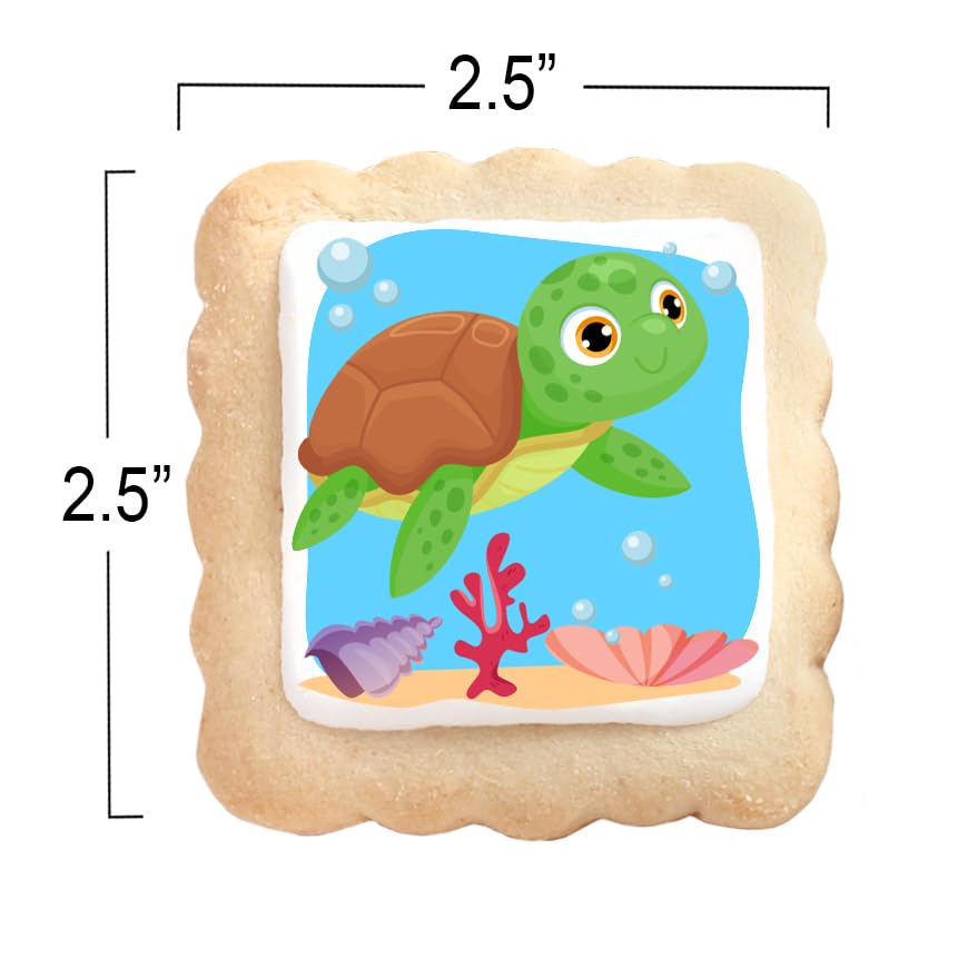 Image of Under The Sea Cookies Creatures Party Favors | Individually Wrapped 24 Pack | Fish Octopus Seahorse turtle Ocean Cookie snacks Treats for kids and Adults