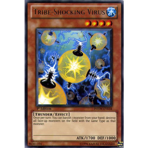 PHSW-EN034 1st Ed Tribe-Shocking Virus Rare Card Photon Shockwave Yu-Gi-Oh Single Card