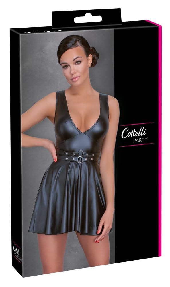 Cottelli Collection Cottelli Party Wet Look Dress - Black - S