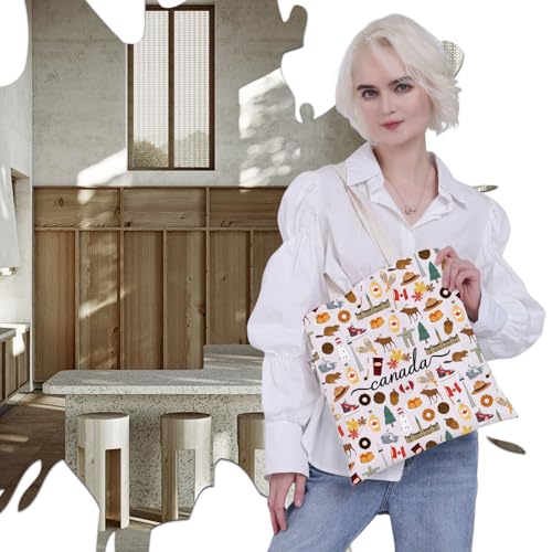 VAMSII Canada Travel Tote Bag Canada Souvenir Gifts Canada Travel Merchandise Gift (Canada tote)4