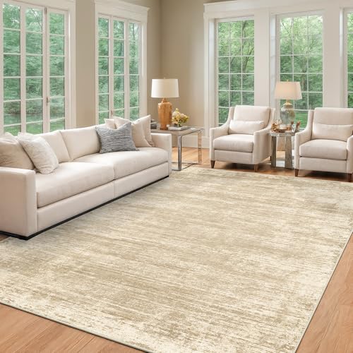 zesthome 7x9 Area Rugs for Living Room, Abstract Machine Washable Rug, Neutral Modern Soft Bedroom Rugs, Dining Room, Nursery, Non Slip Kitchen Carpet, Non-Shedding Indoor Home Office Rug