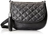 DEL MANO Quilted Flap Cross Body, Black