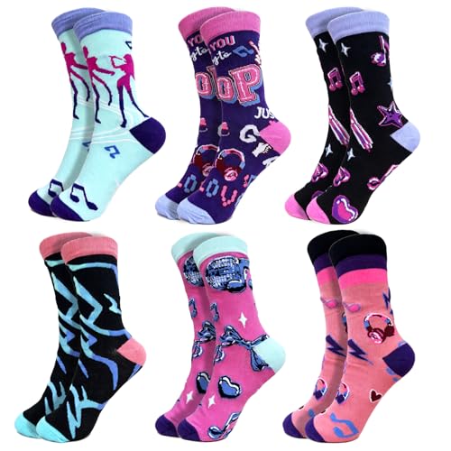 AVIINEN 6 Pairs Kpop Party Favors Bulk K-pop Socks Bulk for Women Girls Fans Kpop Birthday Party Supplies Music Friendship Gifts K-pop Themed Gifts
