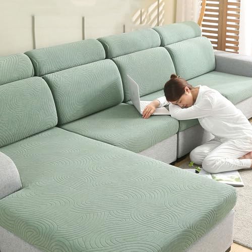 Revêtement de canapé extensible housse velours forme L salon - 2