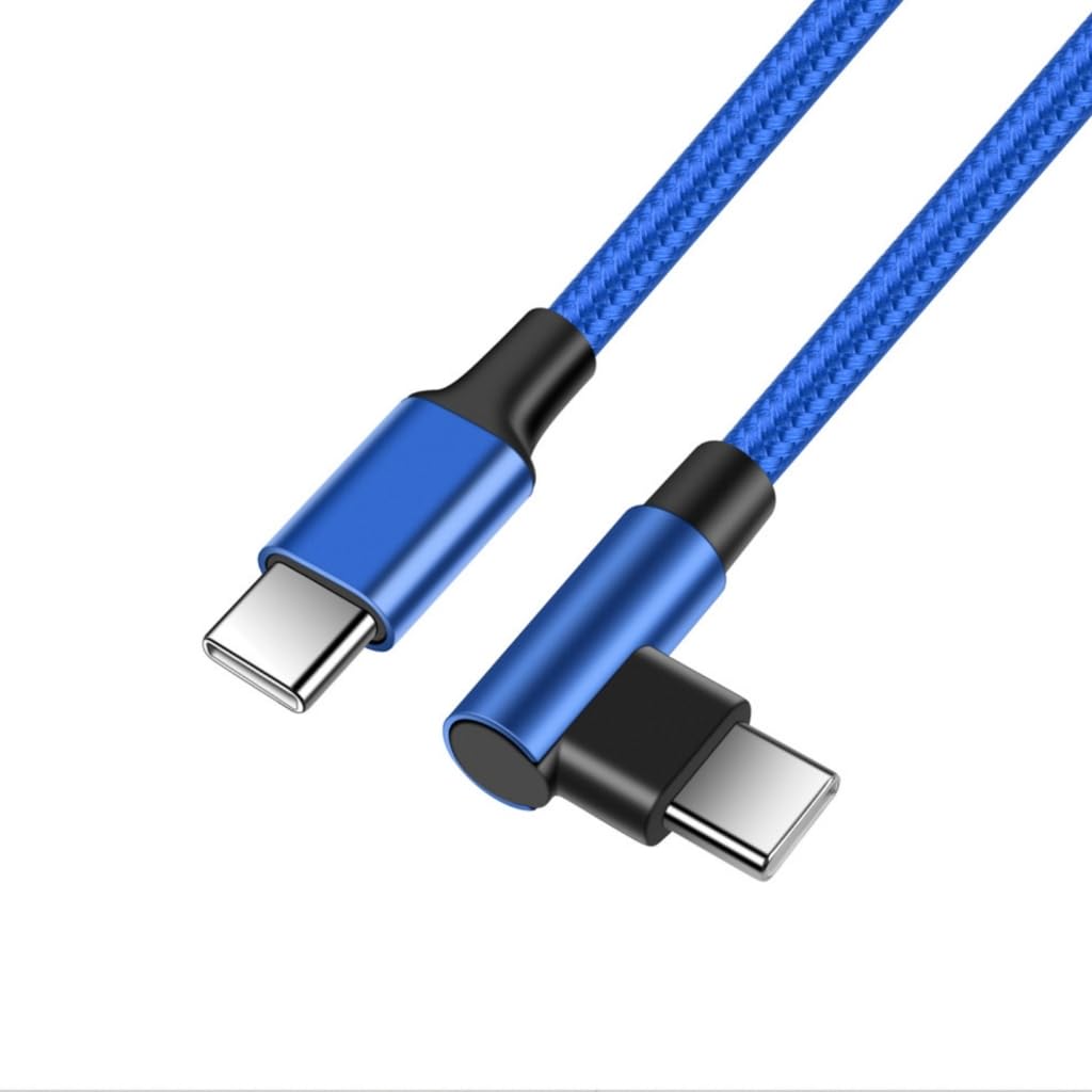 Tsophreniq 60W USB C Fast Charging Cable 480Mbps Data Transfer Nylon Braided Right Angled Type C Cable for Phone Laptop