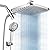 Cobbe 12'' High Pressure Rain Shower Head with Extension Arm - Dual Shower Heads with 8 Modes Handheld Spray Combo - Wide RainFall shower with Anti-Clog Nozzles, Adhesive Showerhead Holder, Chrome