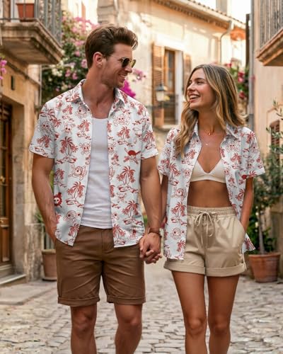 Image of 99TIMORO Movie Characters Hawaiian Shirt for Men Short Sleeve Top