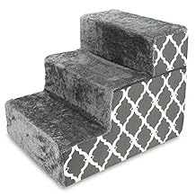 Best Pet Supplies Dog Stairs & Steps - Foam Steps for Small Dogs & Cats, Non-Slip Indoor Balanced Pet Step Support, Dog Ramp, No Assembly, Foldable Stair, 3-Step
