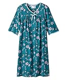 Silverts Hospital Gowns for Women Open Back, Night Gowns for Elderly Women, Adaptive Clothing for Seniors, Elderly Nightgowns, Dementia Clothing - Dragonfly Floral LGE