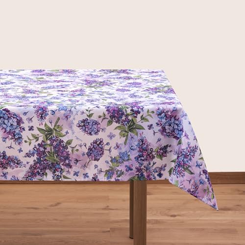 Nappe en polyester violet et blanc 55x55 cm aux finitions soignées - 2