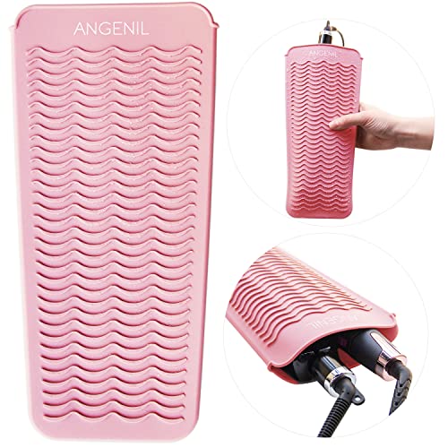 ANGENIL Heat Resistant Silicone Flat Iron Mat Pouch, For Travel Dual Voltage Curling Iron Wand, Hair Straightener, Automatic Wireless Curlers, Crimper Hair Iron, Styling Tools, Curling Brush For Women - Image 7