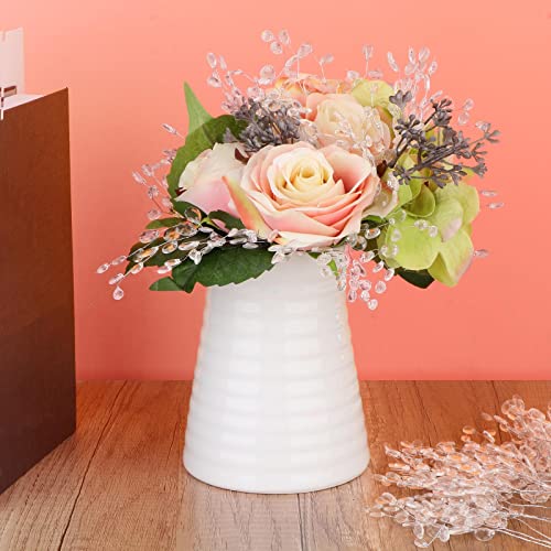 Fityle 50Pcs Crystal Bud Branches Artificial Flower Twigs For Wedding Party Home Decor Floral Crafts - White, 15Cm #TOP3