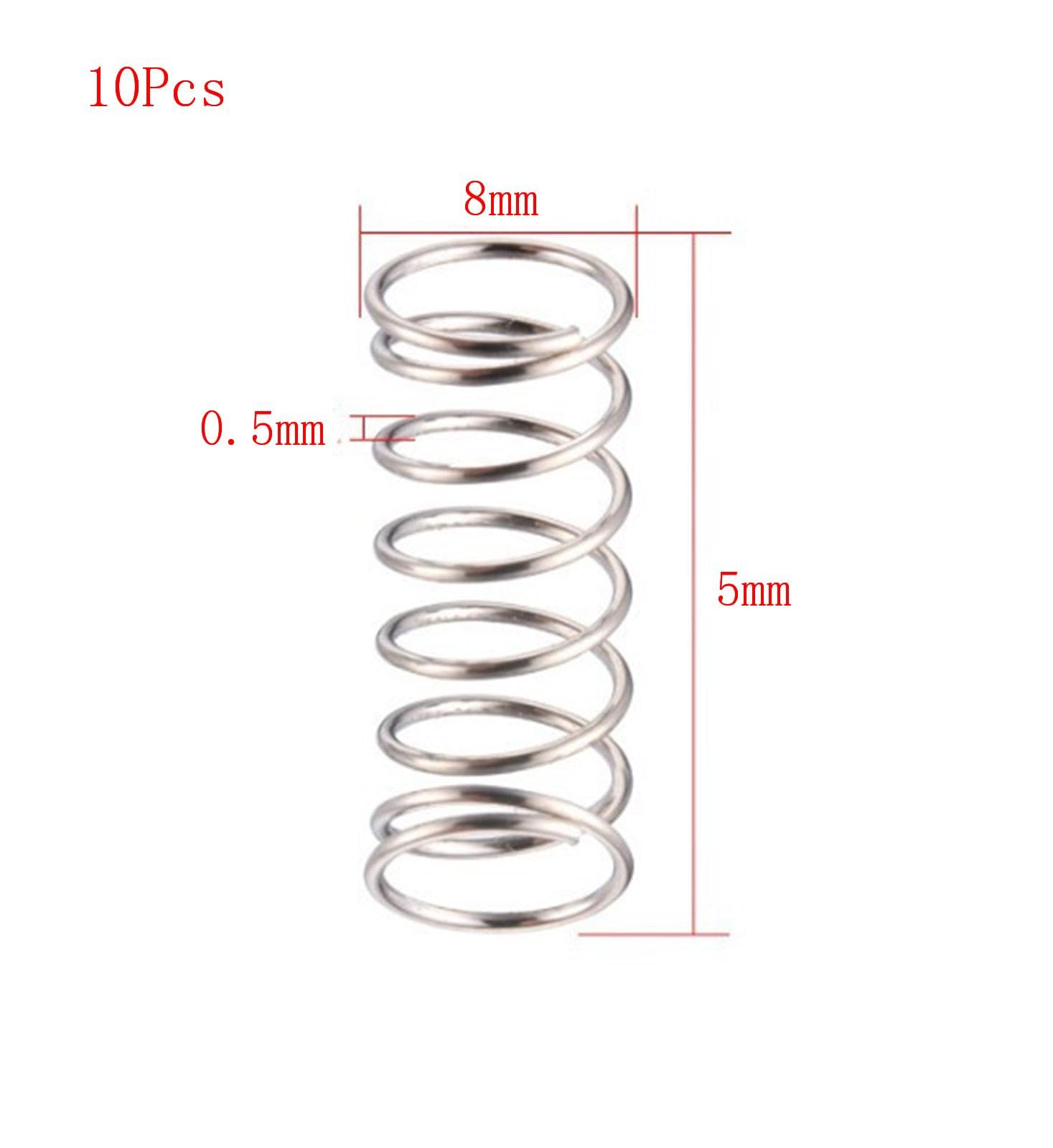 5 Pezzi Molla Compressione, Molla Acciaio 2.8 X 25 X 20 Mm