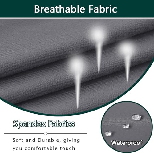 Housses de chaise imperméables anti-taches pour dossiers incurvés gris - 4
