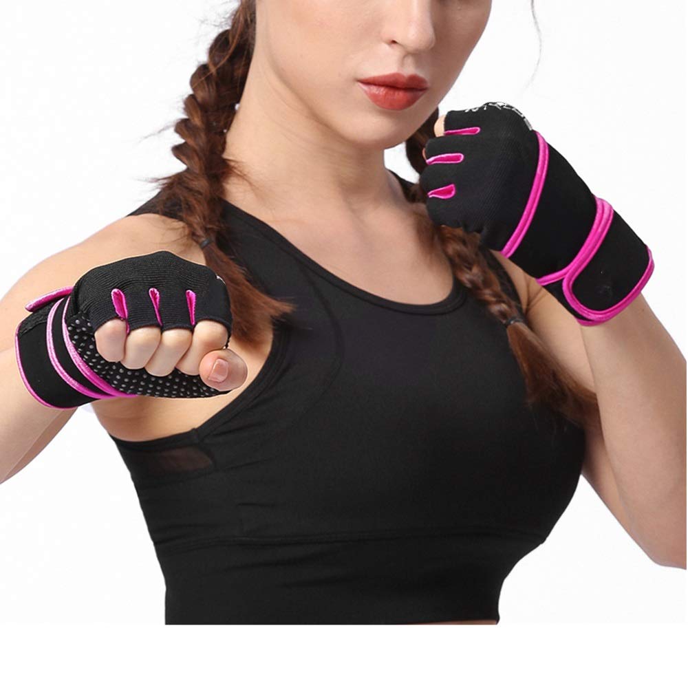 Guanti Antiscivolo per la Palestra Guanti da Palestra da Donna, Guanti da Cross Training e da Sollevamento Pesi(XL)