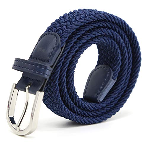AnJuHoPa Mehrfarbiger elastischer Gürtel für Jungen und Mädchen 2,5 cm breit und 80 cm lang modisch und langlebig einfach zu bedienen Marine