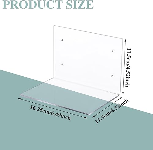 Vista 3 de Tenceur Estantería flotante invisible de 6 piezas para pared, organizador de libros montado en la pared, estantes flotantes acrílicos