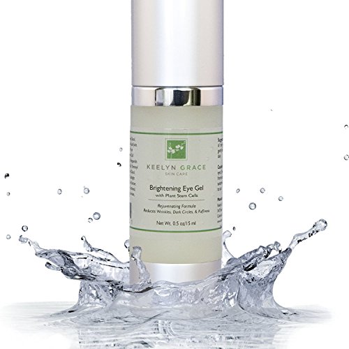Eye Gel Cream for Dark Circles, Puffiness, Bags and Wrinkles by Keelyn Grace - Plant Stem Cell Therapy with Echinacea, Cucumber, Aloe and Licorice, Rich In Peptides, Vitamin C, Hyaluronic Acid